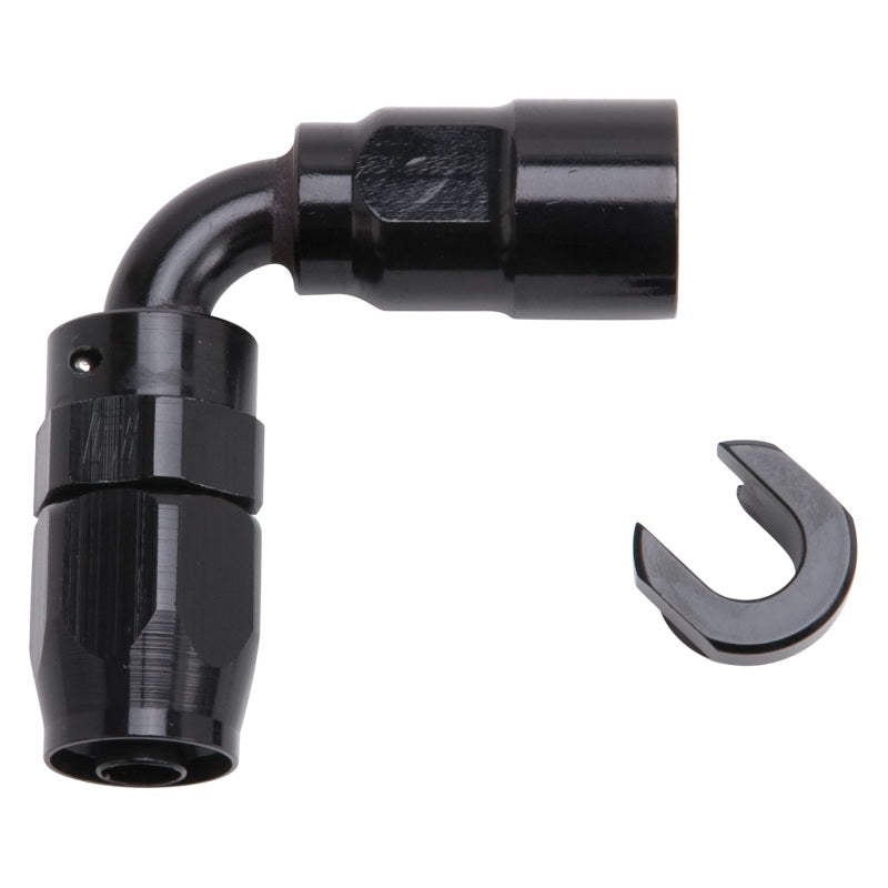Russell 611273 Performance 5/16in SAE Quick Disc Female to -6 Hose Black 90 Degree Hose End