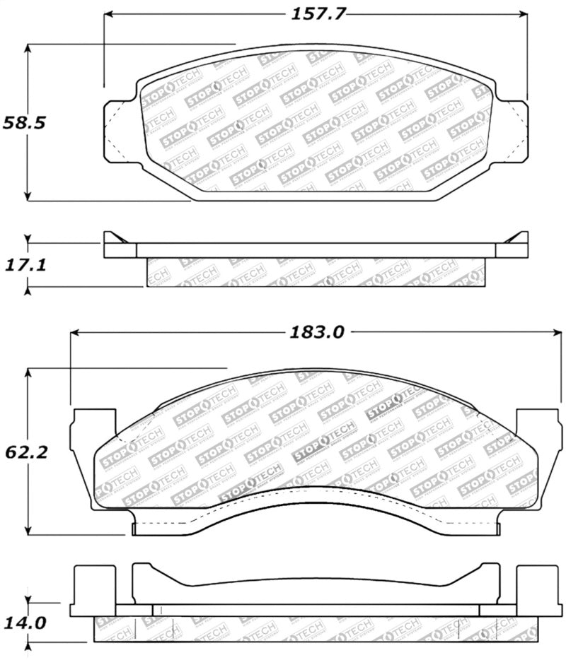Stoptech 309.005 Performance 72-74 Ford Gran Torino / Ranchero / Thunderbird Front Brake Pads