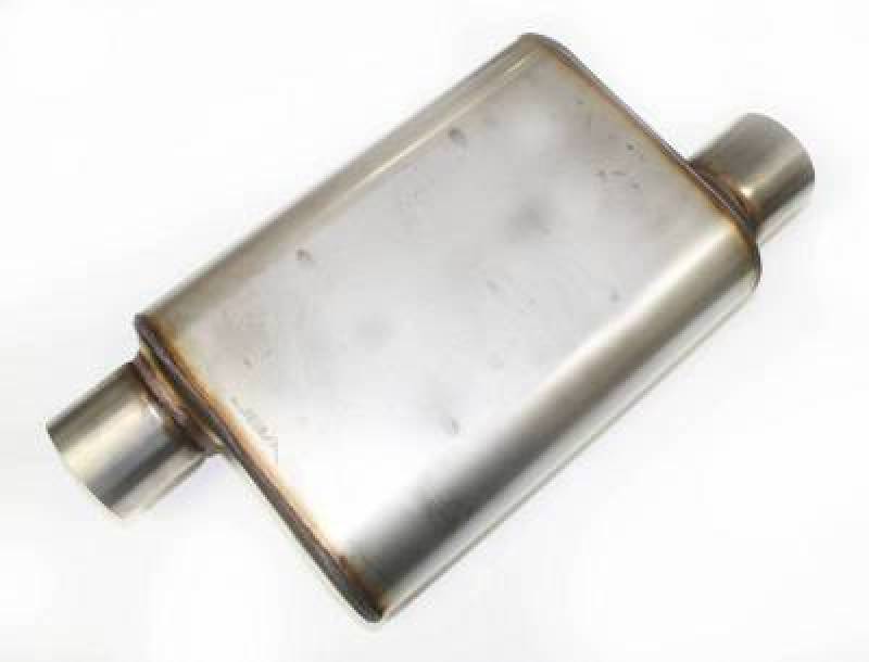 JBA 40-301300 Universal Chambered Style 304SS Muffler 13x9.75x4in 3in Inlet Diameter Offset/Offset