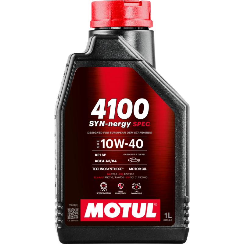 Motul 112890 1L Engine Oil 4100 Syn-Nergy 10W40 -
