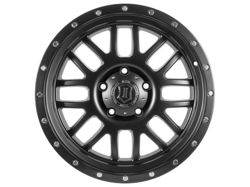 ICON 1220908955SB Alpha 20x9 8x180 12mm Offset 5.5in BS 125.2mm Bore Satin Black Wheel