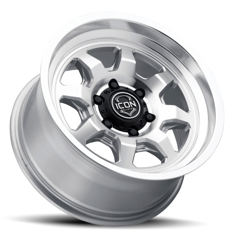 ICON 8117857345SM Nuevo 17 X 8.5 5 X 5 6mm Offset 4.5in BS Silver Machined
