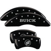 MGP 49013SBSHBK 4 Caliper Covers Engraved Front Buick Rear Black Finish Silver C