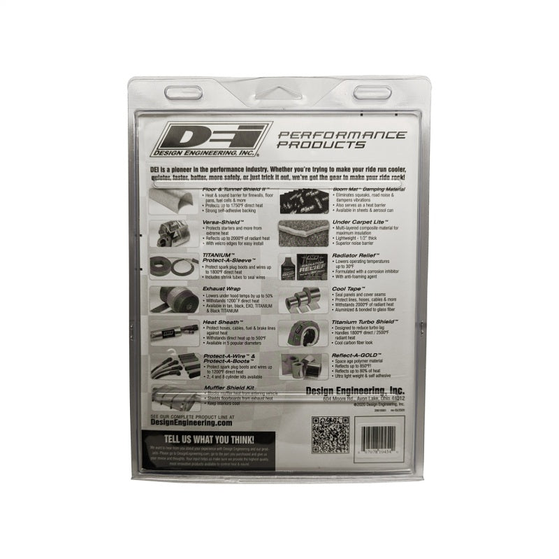 DEI 10454 Pipe Shield w/Stainless Steel Clamps - 4in x 12in - Titanium