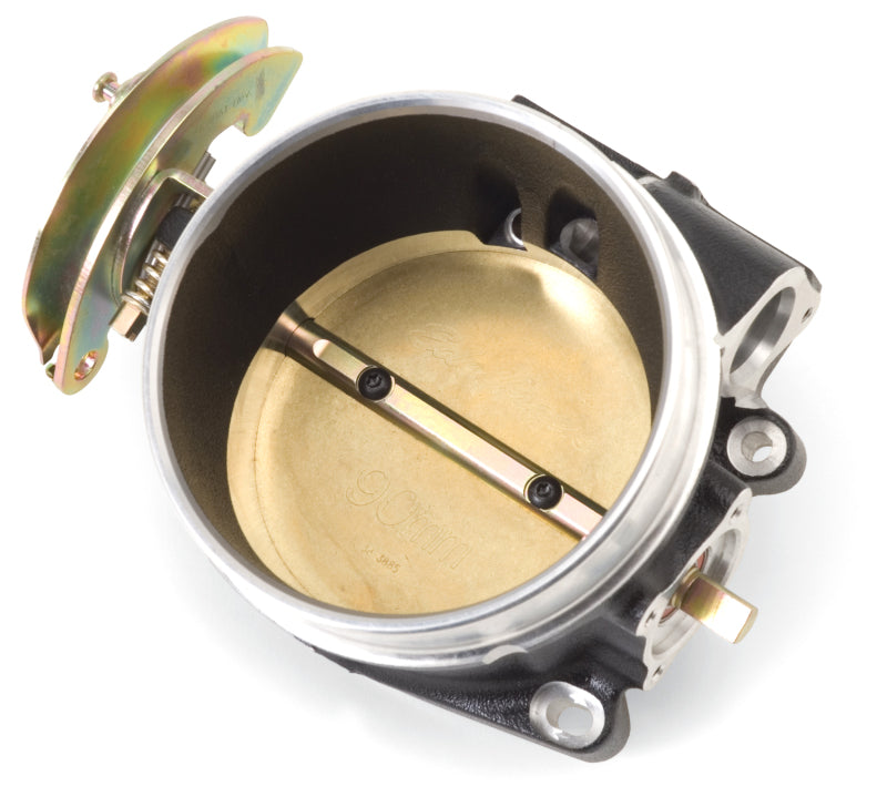 Edelbrock 386403 Throttle Body Victor Universal LS1 90mm w/ o Tps/Iac Black Mini Texture Powder Coating