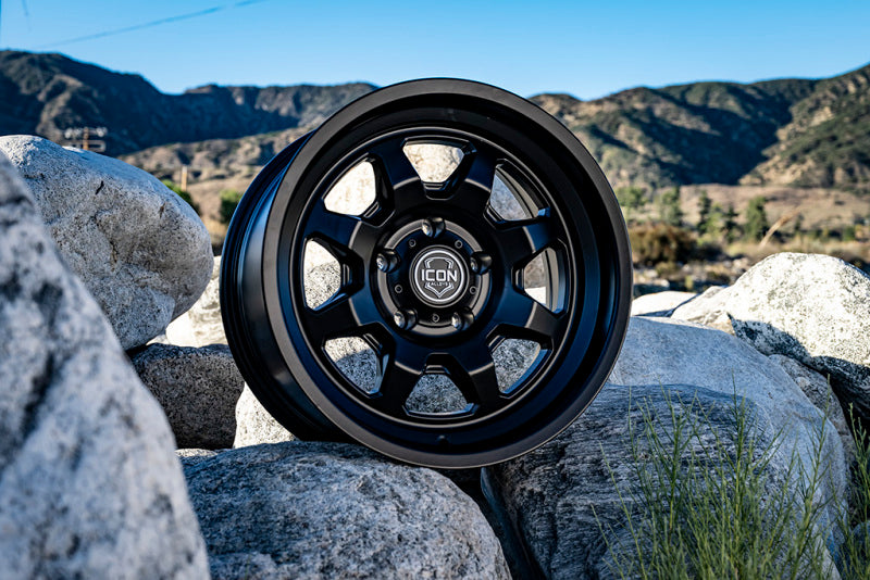 ICON 8117859057SB Nuevo 17x8.5 / 6x5.5 / 25mm Offset / 5.75in BS - Satin Black Wheel