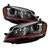 Spyder 5080592 fits Volkswagen 14-16 Golf VII Projector Headlights DRL LED Red