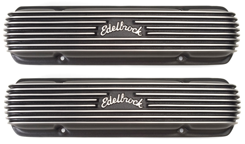 Edelbrock 41303 Valve Cover Classic Series fits Pontiac 1962-1979 301-455 CI V8 Black