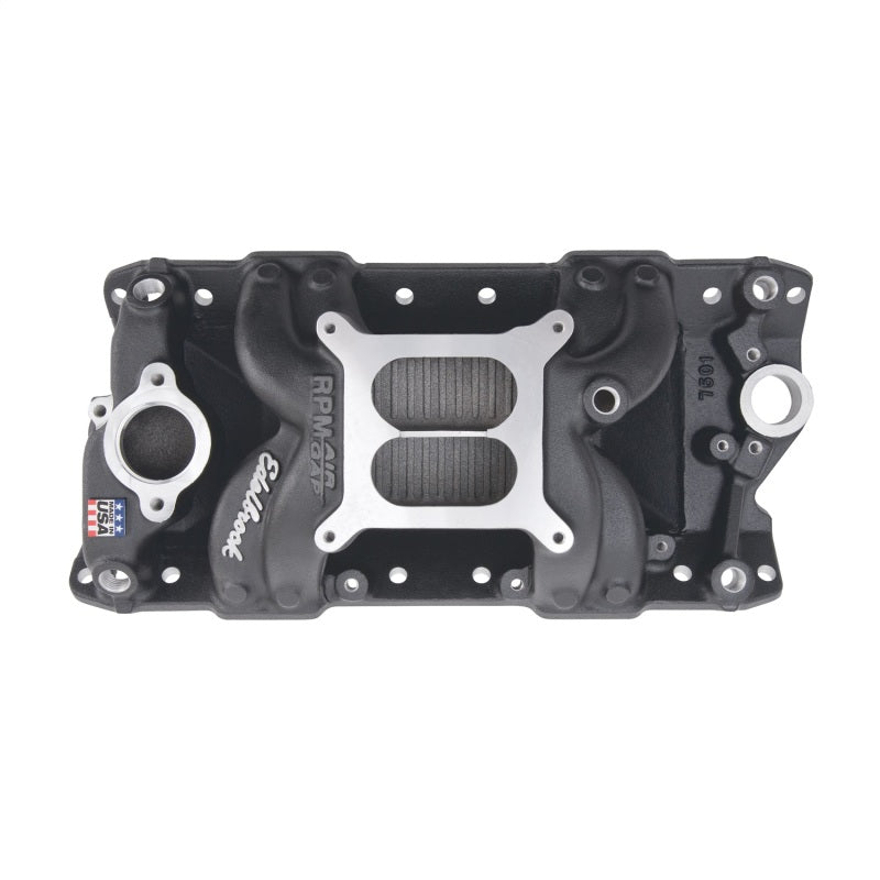 Edelbrock 75013 Intake Manifold RPM Air-Gap Small-Block fits Chevy 262-400 Black