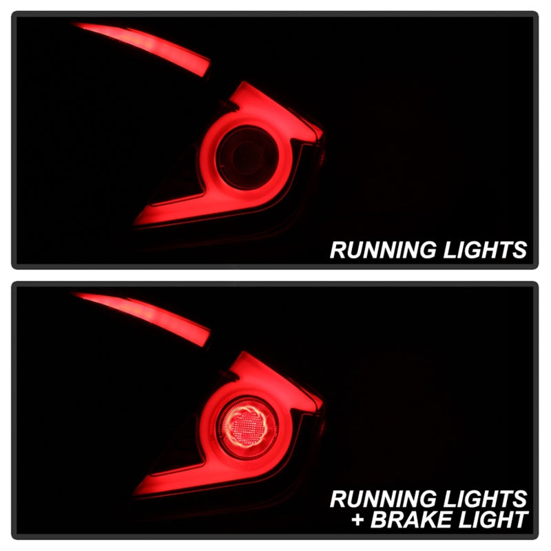 Spyder 5086440 fits Honda 16-18 Civic 4 Door Light Bar LED Tail Lights - Black