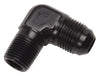 Russell 660903 Performance -12 AN to 1/2in NPT 90 Degree Flare to Pipe Adapter (Black)