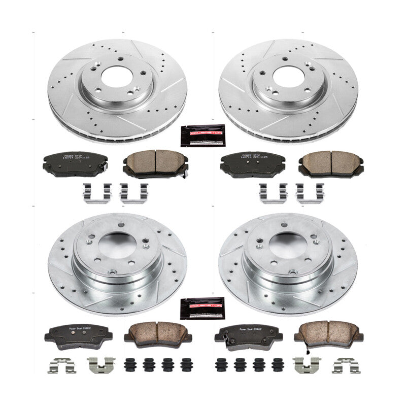 Power Stop K5474 09-11 fits Hyundai Azera Front and Rear Z23 Evolution Brake Kit