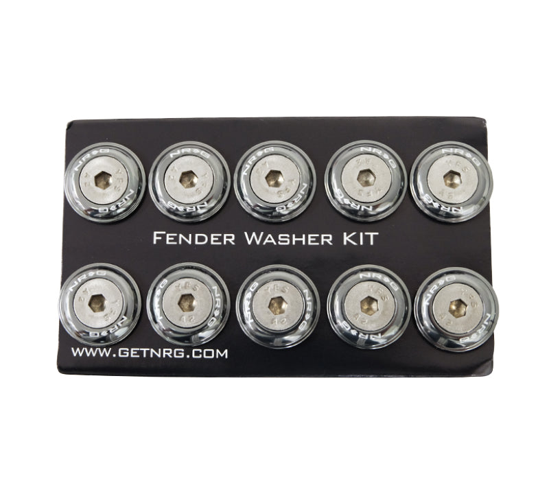 NRG FW-100GM Fender Washer Kit w/Rivets For Plastic (Gunmetal) - Set of 10