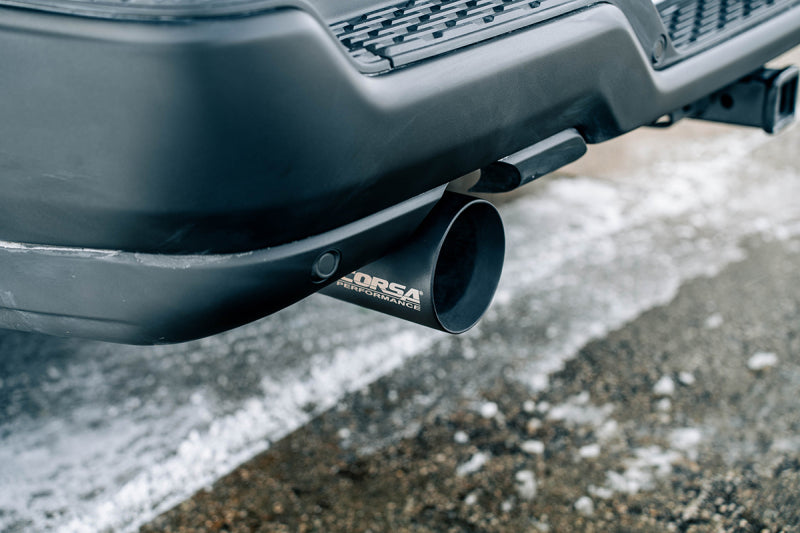 CORSA Performance 21309BPC Corsa 25-26 Ram 2.5in Stainless Steel Sport Cat-back Dual Rear Exit 5.0in Black Tips