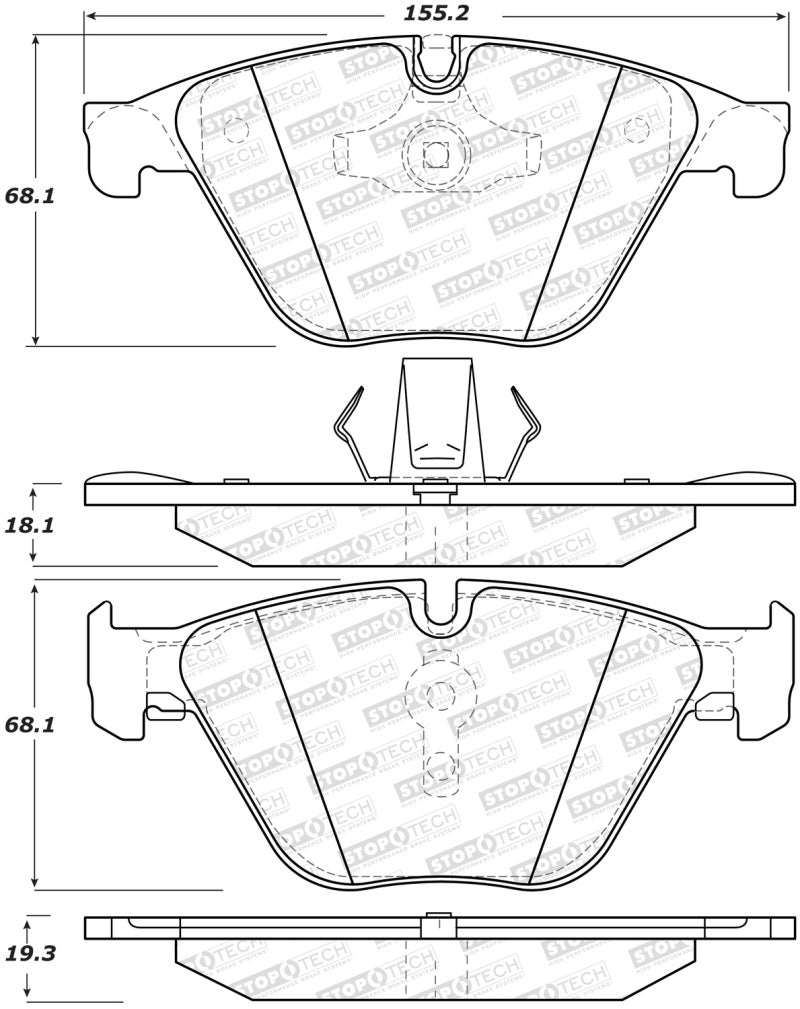 Stoptech 308.1505 Street Brake Pads - Front