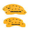 MGP 42019SWRGYL 4 Caliper Covers Engraved Front & Rear fits Wrangler Yellow Fini