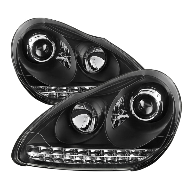 Spyder 5080967 fits Porsche 03-06 Cayenne Projector Xenon/HID Model- DRL LED Bl
