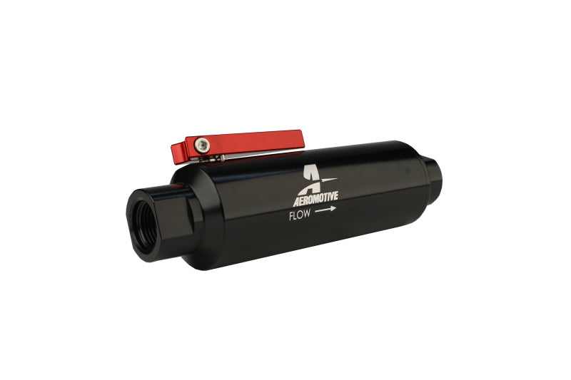 Aeromotive 12331 In-Line AN-10 Filter w/Shutoff Valve 100 Micron SS Element - B