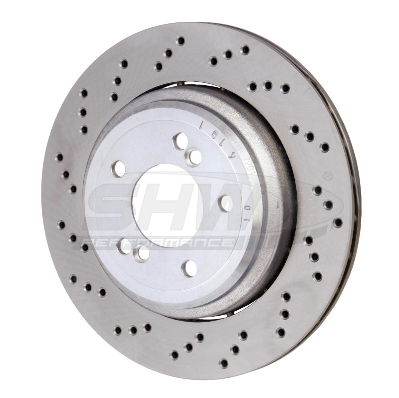 SHW Performance BRL42833 SHW 06-08 fits BMW Z4 3.2L Left Rear Cross-Drilled Lightweight Brake Rotor (34212282303)