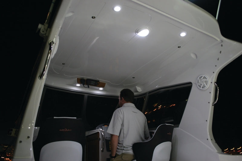 Hella 980500041 0500 Series Slim Line White 12V DC Round Soft LED Courtesy Light