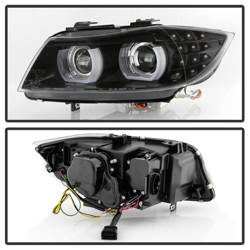 Spyder 5086495 fits BMW 09-12 E90 3-Series 4DR HID w/ AFS Only - LED Turn - Bla