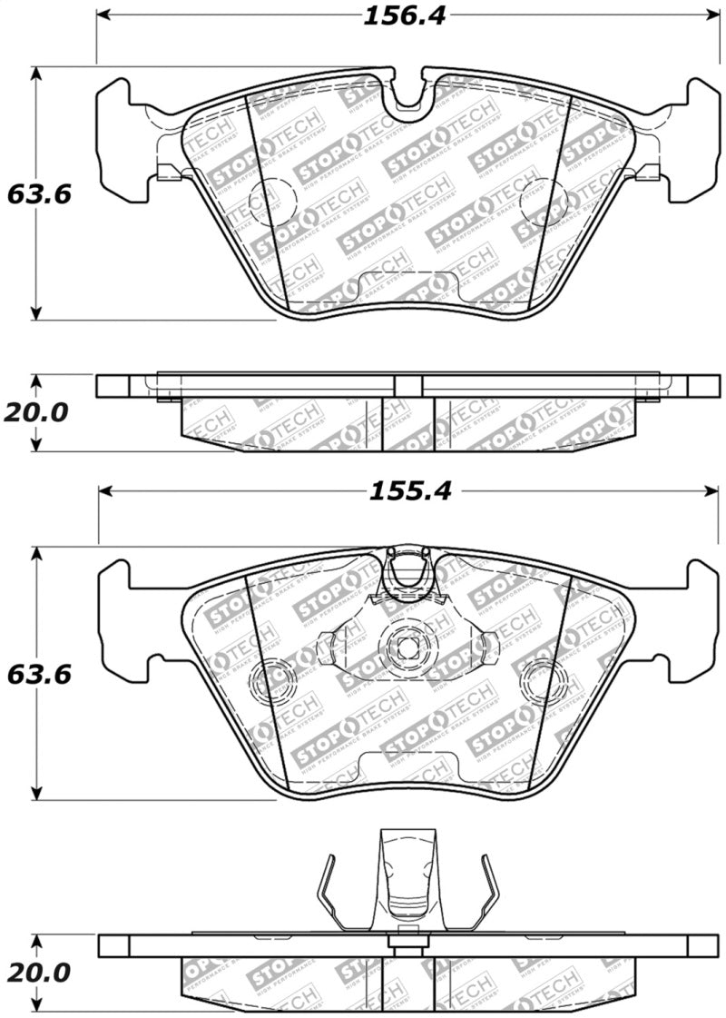Stoptech 305.0946 Street Select Brake Pads w/Hardware - Front
