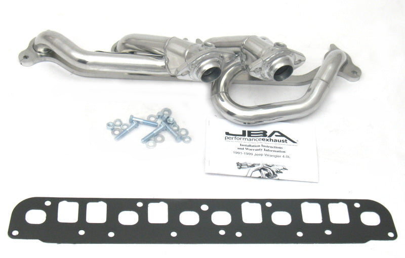 JBA 1527SJS fits Jeep 00-06 4.0L 1-1/2in Primary Silver Ctd Cat4Ward Header