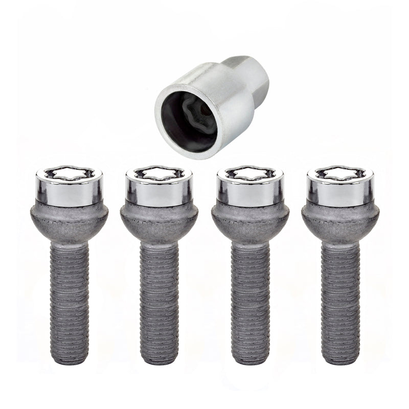 McGard 28023 Wheel Lock Bolt Set - 4pk. (Radius Seat) M12X1.5 / 17mm Hex / 39.9mm Shank Length - Chrome
