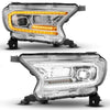 ANZO 111633A 19-23 fits Ford Ranger (Factory Halogen Models) Full LED Proj Headlights DRL/SeqSig Chrome - Pair