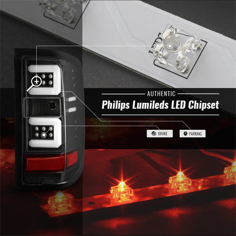 Spyder 5085863 fits Chevy 16-18 Silverado Light Bar LED Tail Lights - All Black