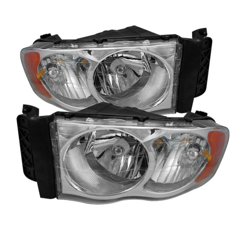 5064486 Xtune fits Dodge 02-05 Ram 1500 Amber Crystal Headlights Chrome HD-JH-