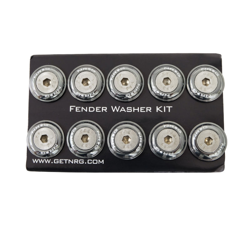 NRG FW-100GM Fender Washer Kit w/Rivets For Plastic (Gunmetal) - Set of 10