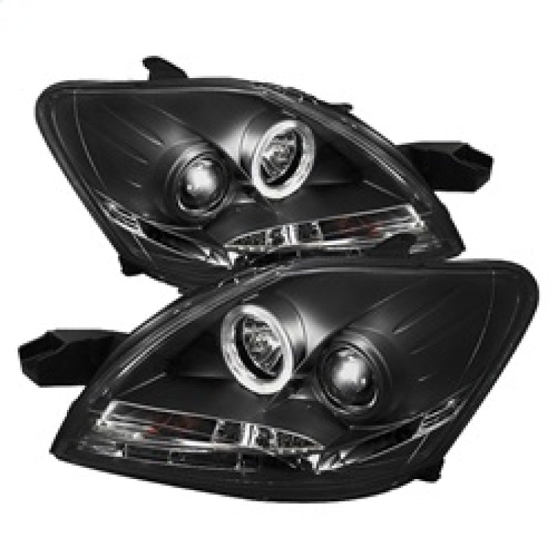 Spyder 5038944 fits Toyota 07-11 Yaris 4Dr Projector Headlights LED Halo DRL Bl