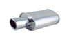 Vibrant 1046 Power Oval Muffler with 4in Round Tip Angle Cut Rolled Edge - 2.5i
