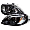 Spyder 5010933 fits Honda 99-00 Civic Projector Headlights LED Halo Black High