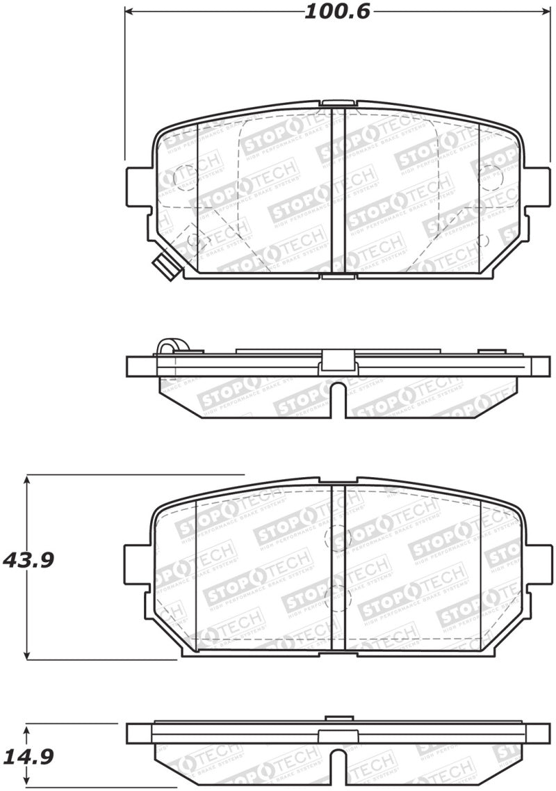 Stoptech 308.1296 Street Brake Pads