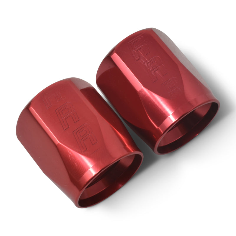 Russell 615520 Performance 2-Piece -6 AN Full Flow Swivel Hose End Sockets (Qty 2) - Polished and Red