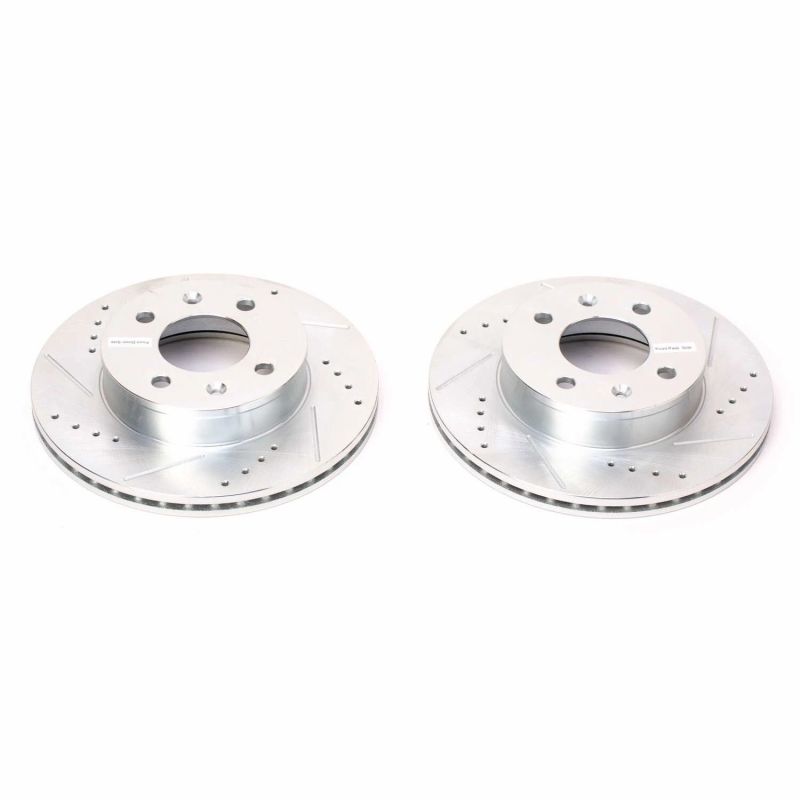 PowerStop fits Hyundai 03-05 Accent Front Evolution Drilled & Slotted Rotors -
