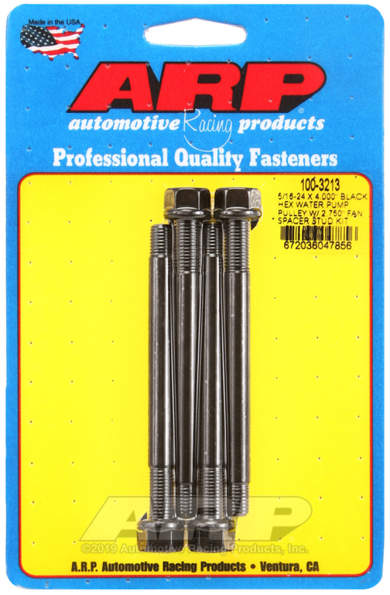 ARP 100-3213 5/16-24 X 4.000 Black Hex Water Pump Pulley w/ 2.750in Fan Spacer