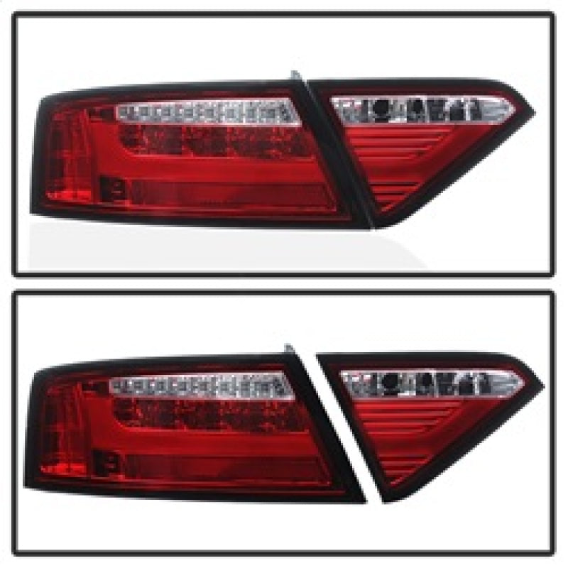 Spyder 5083258 fits Audi 08-12 A5 LED Tail Lights - Red Clear ALT-YD-AA508V2-LE