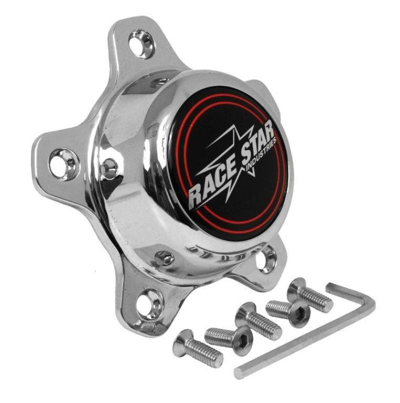 Race Star 615-5096-1 5 Lug Cap Short Plastic Chrome (incl. Medallion & Screws)