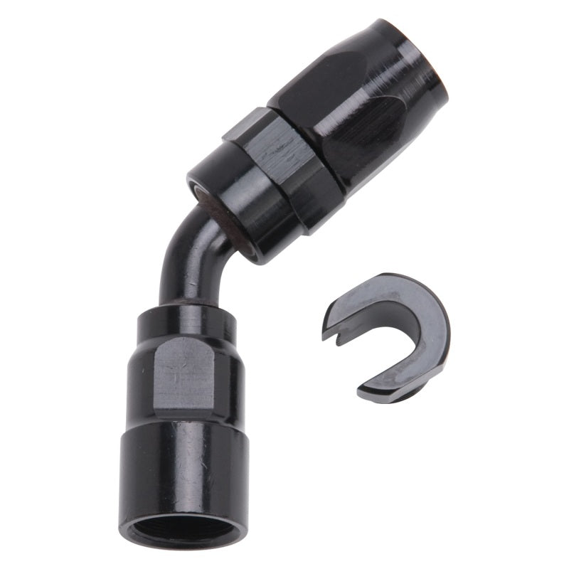 Russell 611263 Performance 5/16in SAE Quick Disc Female to -6 Hose Black 45 Degree Hose End
