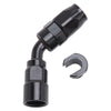 Russell 611213 Performance 3/8in SAE Quick Disc Female to -6 Hose Black 45 Degree Hose End