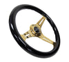 NRG ST-015CG-BK ST-015CG-BK Classic Wood Grain Steering Wheel Black Grip