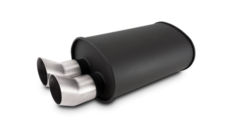 Vibrant 12336 power Flat Blk Muffler 9.5x6.75x15in Body Inlet ID 3in Tip OD 3in