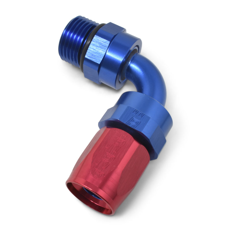 Russell 612470 Performance Hose End #8 Hose to #8 Radius Inlet Port 90 Deg Red/Blue