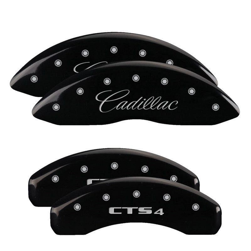 MGP 35028SCT4BK 4 Caliper Covers Engraved Front fits Cadillac Rear CTS4 Black Fi