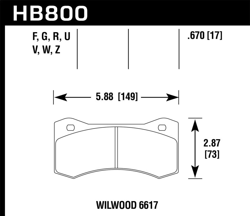 Hawk HB800D.800 fits ER-1 Motorsports Brake Pads