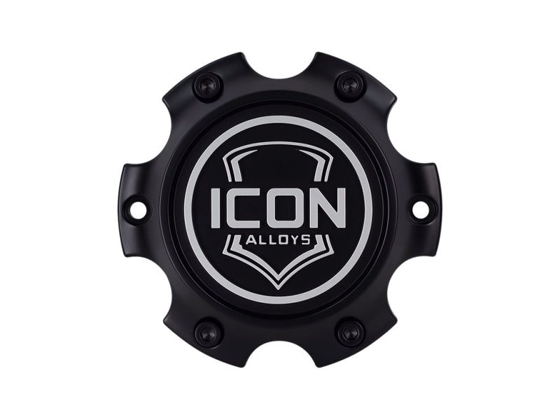 ICON RX-6135-S2 6x135 Embossed Center Cap - Satin Black/White