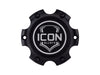 ICON RX-6135-S2 6x135 Embossed Center Cap - Satin Black/White